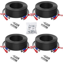 ZOSI 4 Pack 100ft(30 Meters) 2-in-1 Video Power Cable, BNC Extension Surveillance Camera Cables for Video Security Systems...