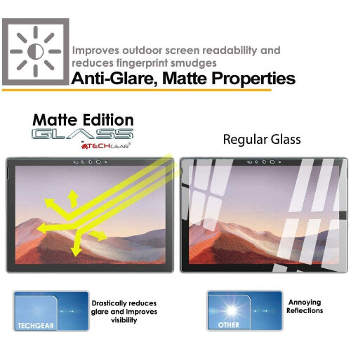 Techgear TECHGEAR Anti-Glare Screen Protector Compatible with Microsoft Surface Pro 7 / Pro 7 Plus - MATTE GLASS Edition Genuine... 2