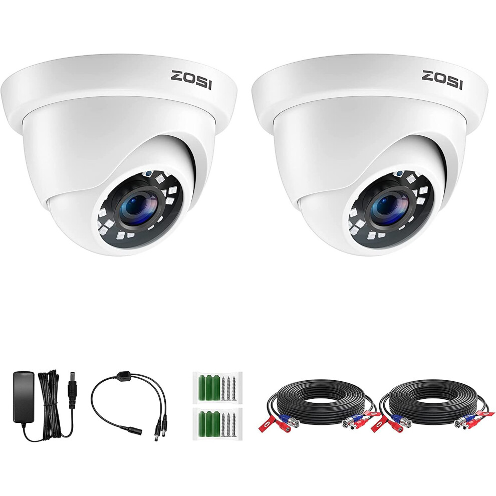 Zosi 2 Pack 1080P Hd Tvi Security Camera Outdoor 80Ft Night Vision, Ip66 Weatherproof, Motion Detection, 2Mp Cctv Surveillance... 6972804073501