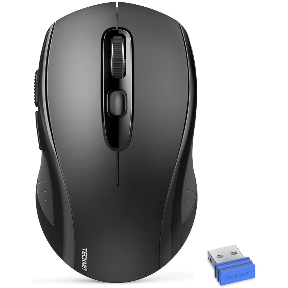 TeckNet Bluetooth Mouse, Three-mode Bluetooth Wireless Mouse (Bluetooth 5.0/3.0 and 2.4G Wireless), 2400DPI Portable Mouse for...