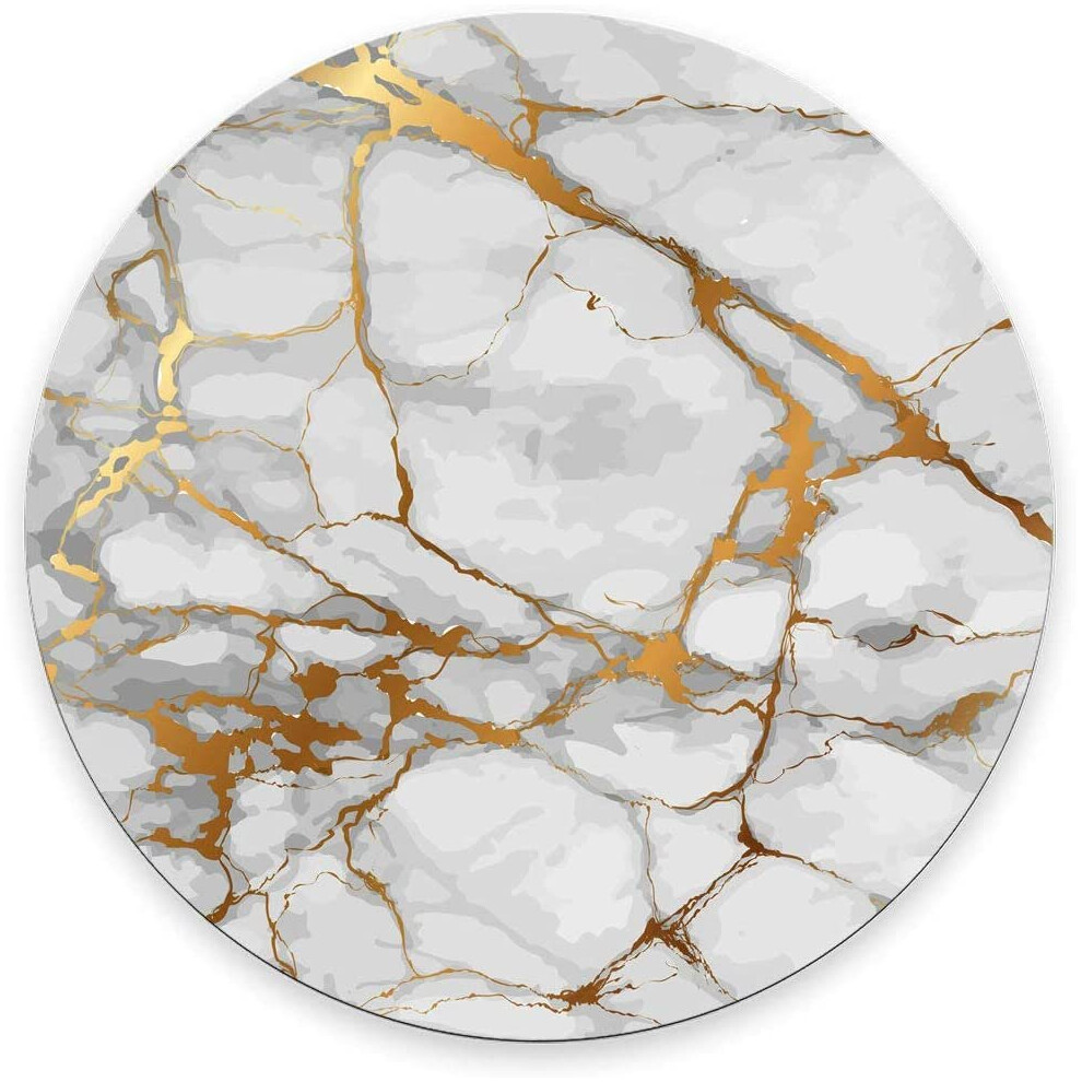 Wasach Mouse Pad Marble Watermark Background Design Mousepad Non Slip Rubber Gaming Mouse Pad Circular Mouse... Grey/Gold/Grain 6280849560192
