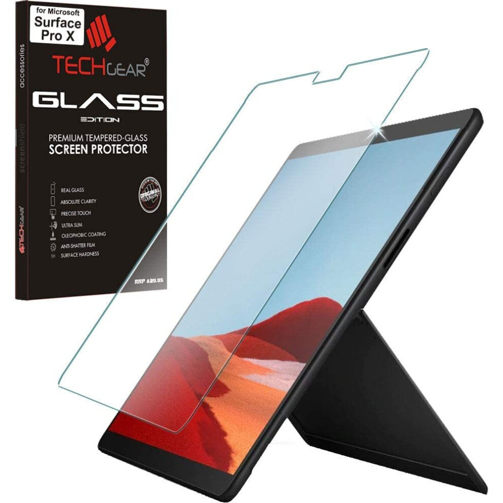 TECHGEAR GLASS Edition Screen Protector fits Microsoft Surface Pro X, Genuine Tempered Glass Screen Protector [9H Toughness]...