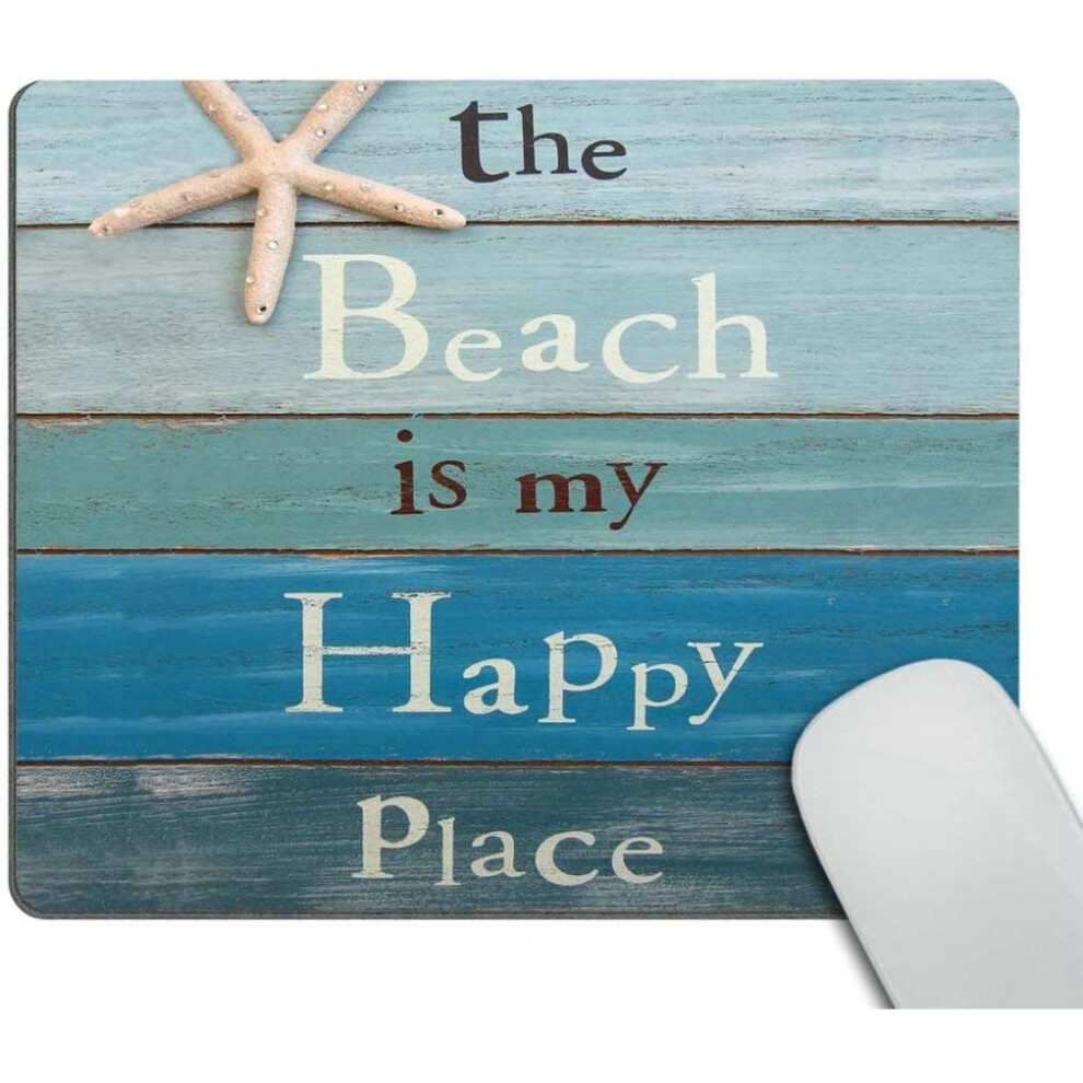 Wasach Mouse Pad For Pc,The Beach Is My Happy Place Personality Desings Gaming Mouse Mat 9.5X7.9 Inches 4876573694467