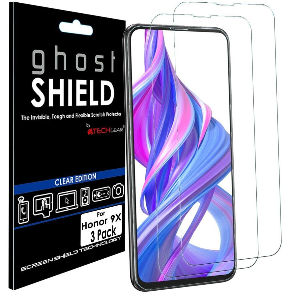 TECHGEAR [Pack of 3] Screen Protectors for Honor 9X [ghostSHIELD Edition] Genuine Reinforced TPU film Screen Protector Guard...