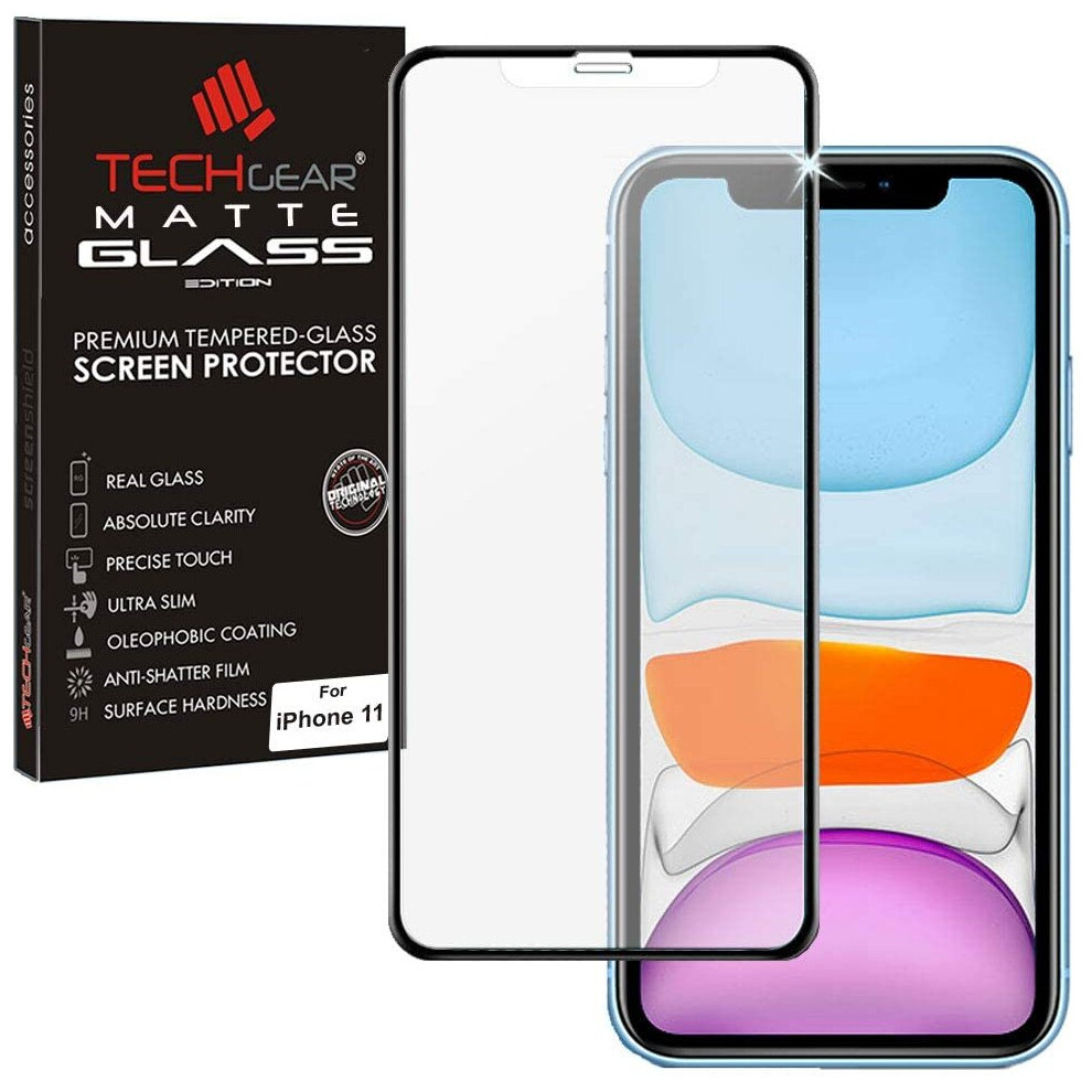 TECHGEAR Anti Glare Screen Protector for iPhone 11 - MATTE 3D GLASS Edition Genuine Tempered Glass Full Screen Protector Guard...