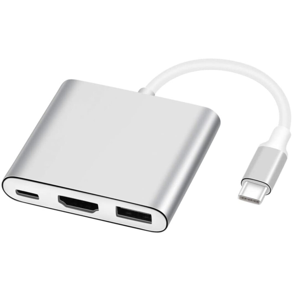 Aisonk Usb-C To Hdmi Adapter, Usb 3.1 Type C To Hdmi 4K Multiport Av Converter With Usb 3.0 Port Mac Hdmi Adapter,Usb-C Digital Av...