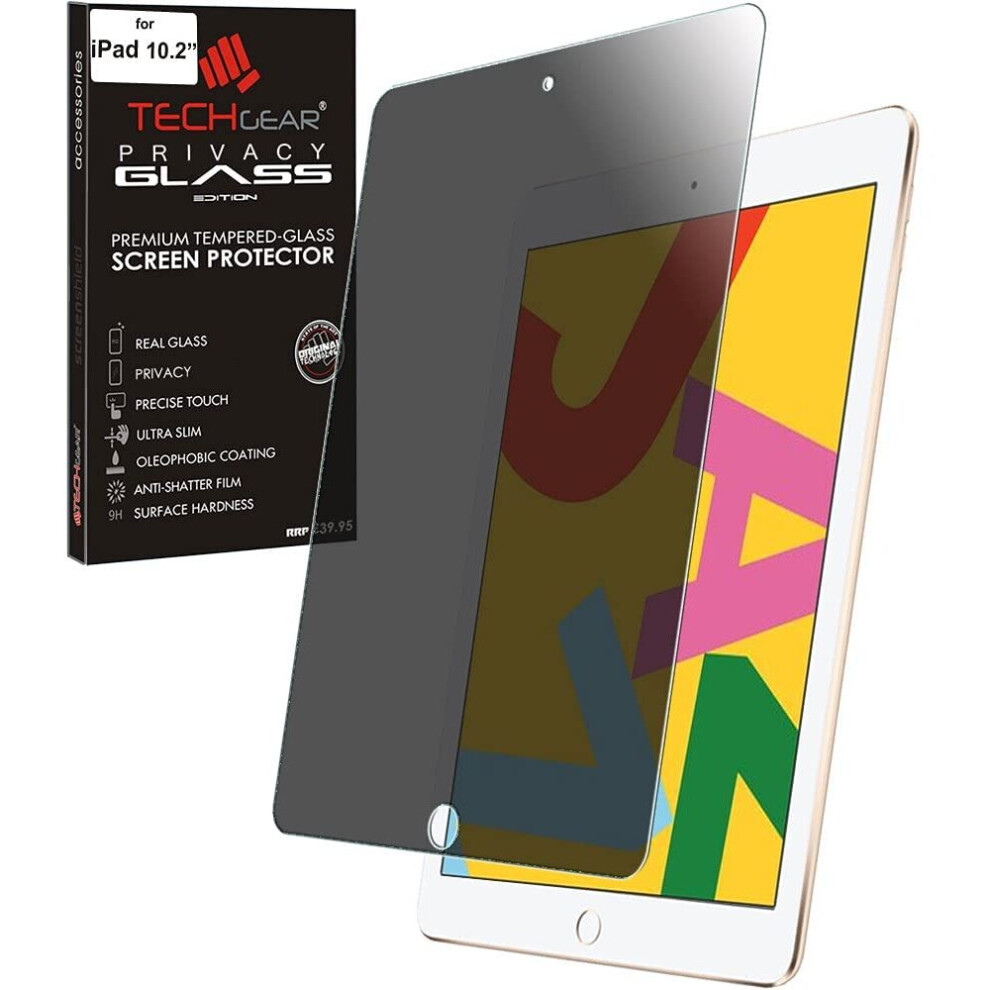 Techgear Anti Spy Screen Protector For Ipad 10.2" 2021 2020 2019 - Privacy Glass Edition Tempered Glass Screen Protector Guard...