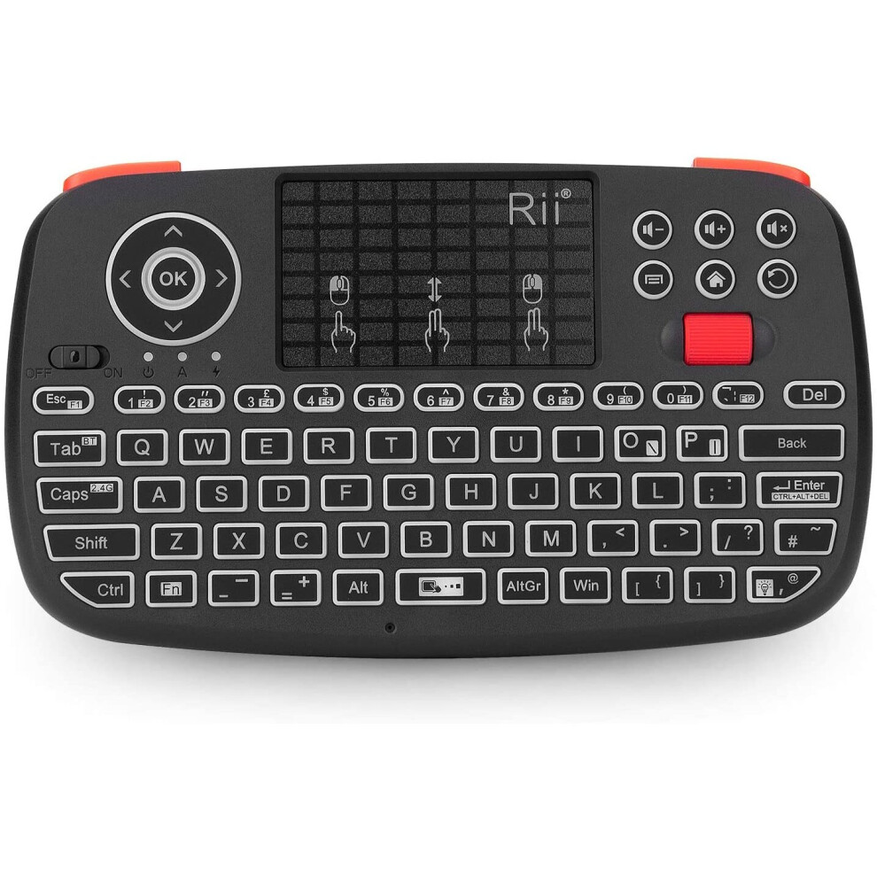 New Dual Mode Wireless Multimedia Keyboard With Touchpad Mouse Rii I4 Bluetooth 4.0 With 2.4G Wireless Mini Keyboard With... 6952917777879