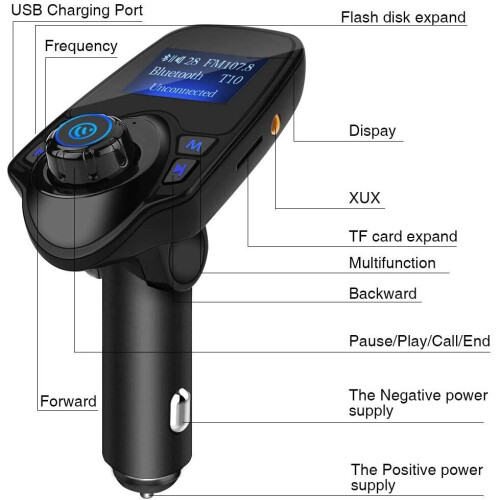 FM Transmitter USB Charger T11 Bluetooth Hands-Free Car Kit MP3 Player FM Transmitter 1