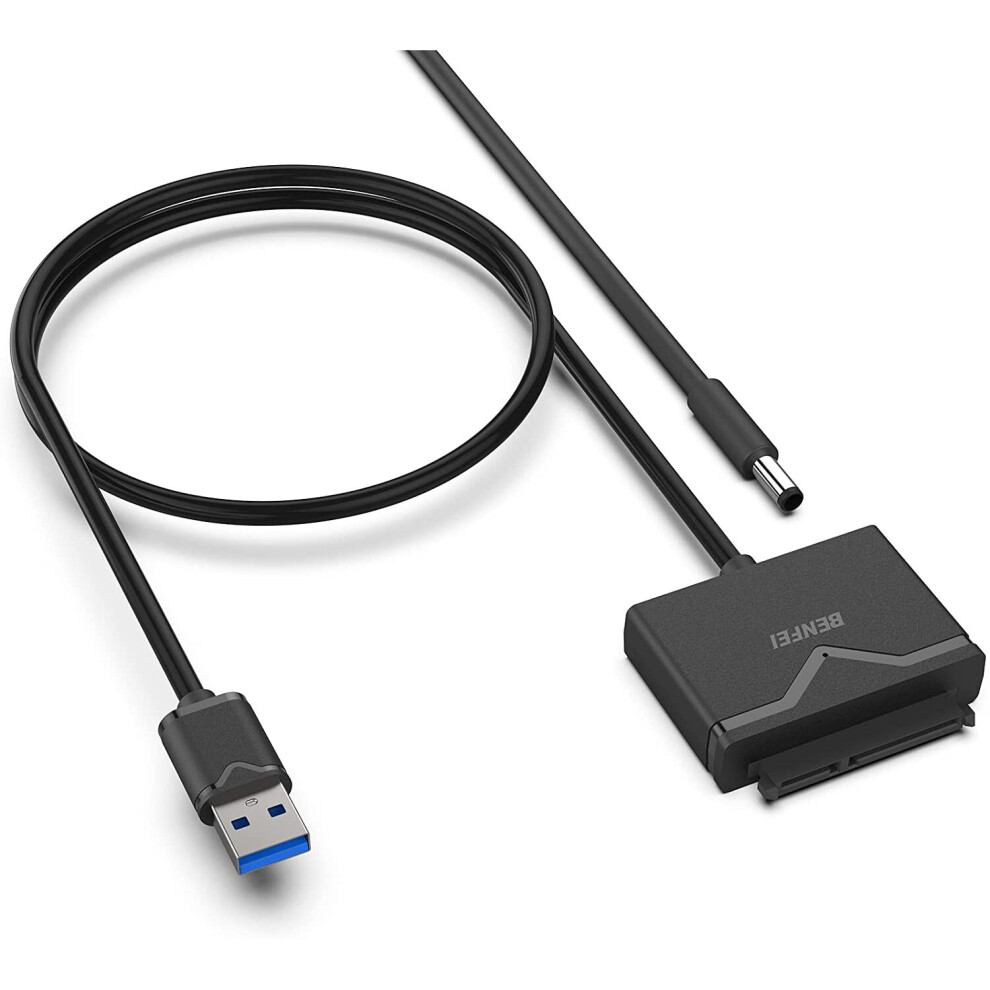 Benfei Usb 3.0 To Sata Adapter For 2.5"/3.5" Hdd/Ssd, Usb 3.0 To Sata Iii Hard Drive Disk Adapter With 12V/2A Power Adapter