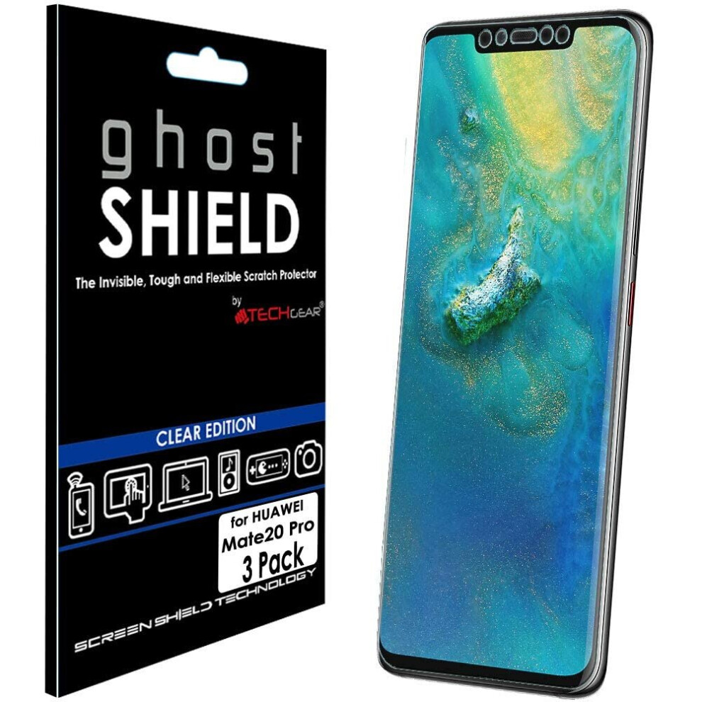 TECHGEAR [3 Pack] Screen Protectors fit Huawei Mate 20 Pro [ghostSHIELD Edition] Genuine Reinforced Flexible TPU Screen...