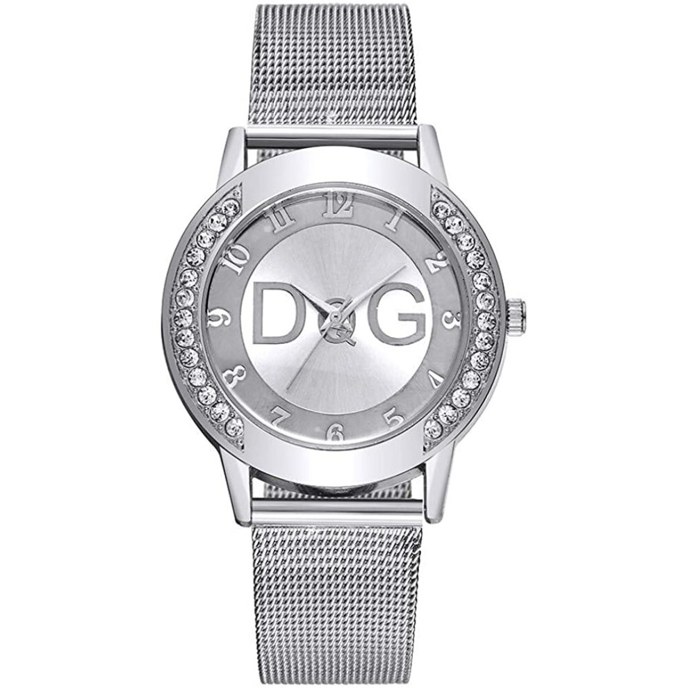 Diadia Watch Women's Quartz Display Analogue with Mesh Strap Bracelet Silver