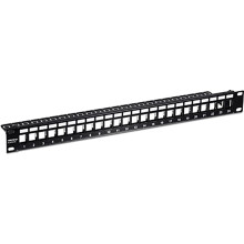 TRENDnet 24-Port Blank Keystone Shielded 1U Patch Panel, TC-KP24S, STP, Cat6A, Cat5, Cat5e, Cat6, 19 Inch RackMount Design,...
