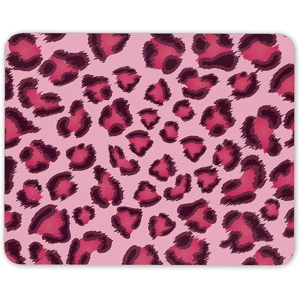 Leopard Print Mouse Mat Pad - Girls Mum Sister Auntie Gift Computer #13087 Pink 7625905748050