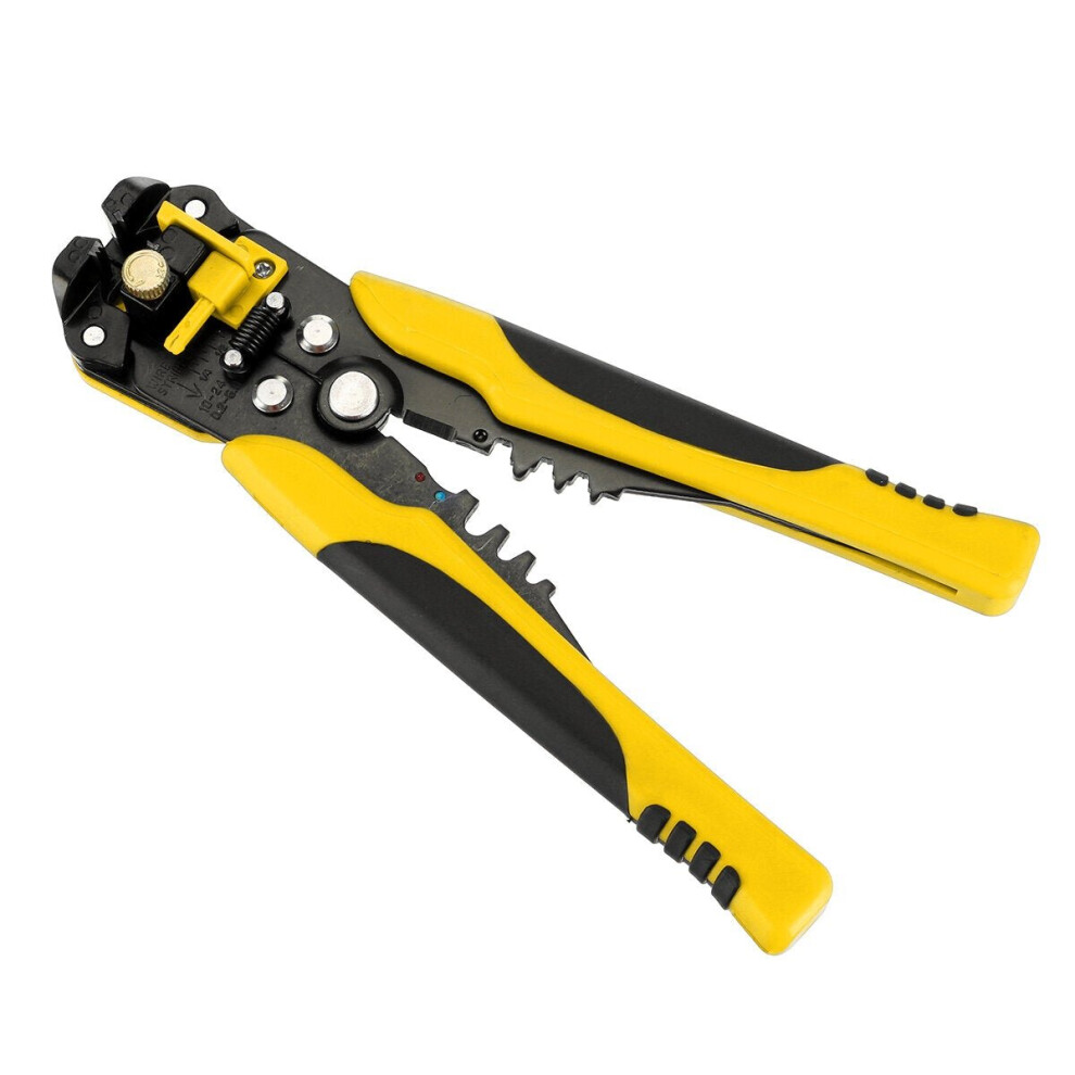 (Black & Yellow) Self-Adjusting Insulation Wire Stripper Cutter Crimper Terminal Tool Cable Pliers