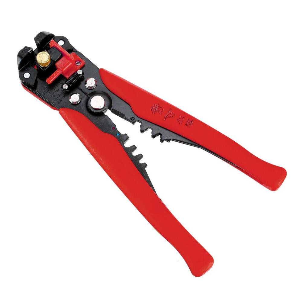 (Red) Self-Adjusting Insulation Wire Stripper Cutter Crimper Terminal Tool Cable Pliers