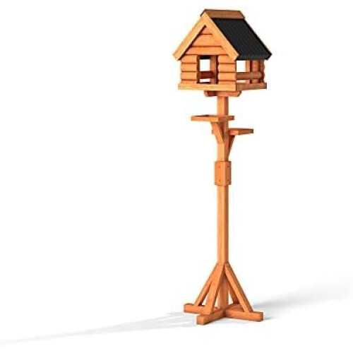 The Hutch Company Deluxe Fordwich Black Anti Fungal Bird Table on OnBuy