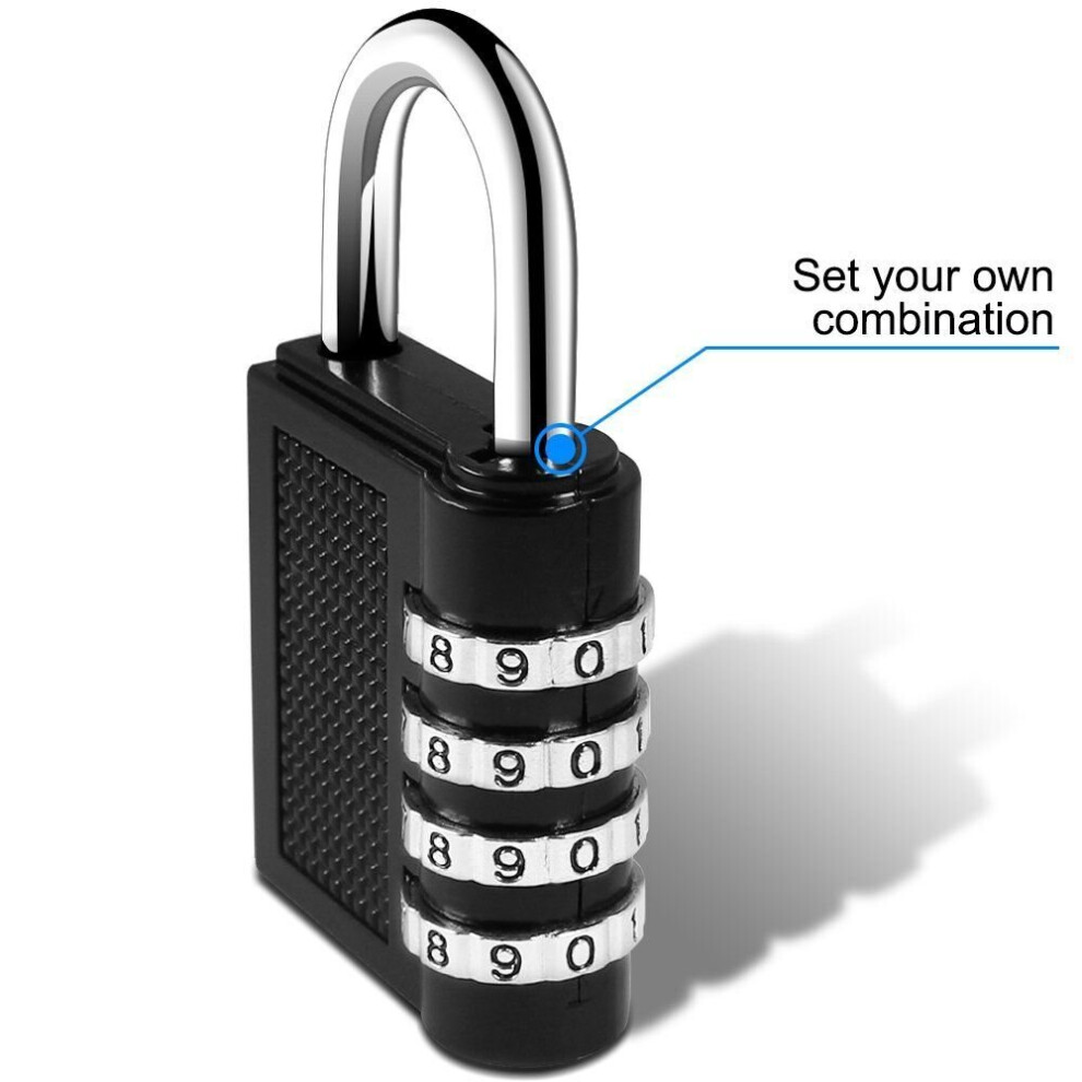 Sesamegate Black Pack Combination Padlocks, 4 Digit Padlock Size 2
