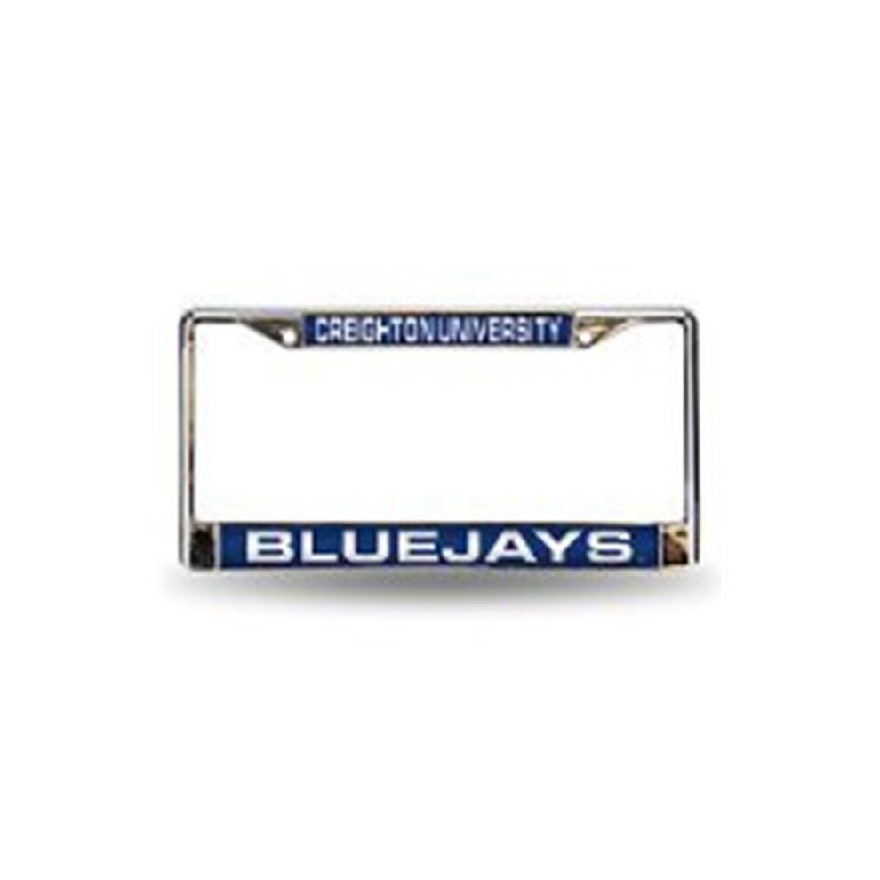 Creighton Bluejays License Plate Frame Laser Cut Chrome 094746572266