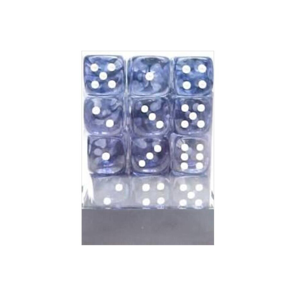 Photos - Other Toys Chessex Manufacturing 27808 12 mm Nebula Black With White Numbering D6 Dice Set Of 36 CHX27808