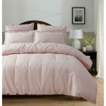 (Pink, Super King) Luxury Style Waffle 100% Cotton Duvet Cover Set