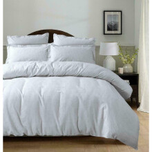 (White, Single) Luxury Style Waffle 100% Cotton Duvet Cover Set