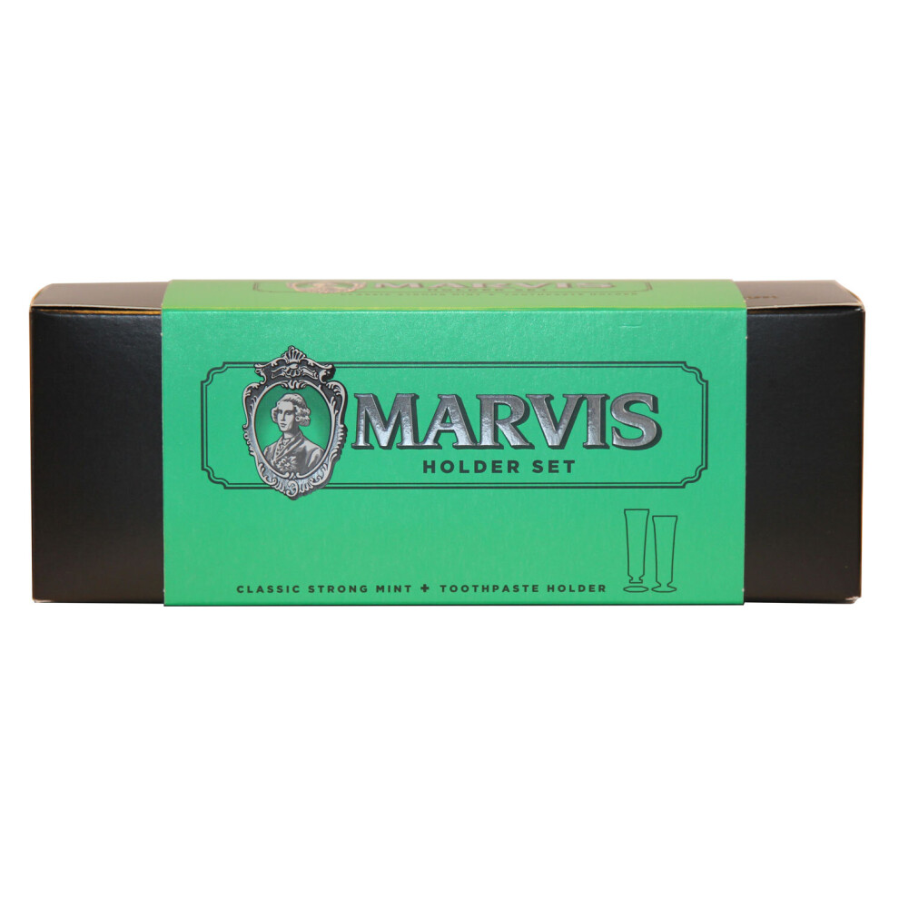 Marvis Classic Holders Set - Classic Mint Toothpaste + Green Holder