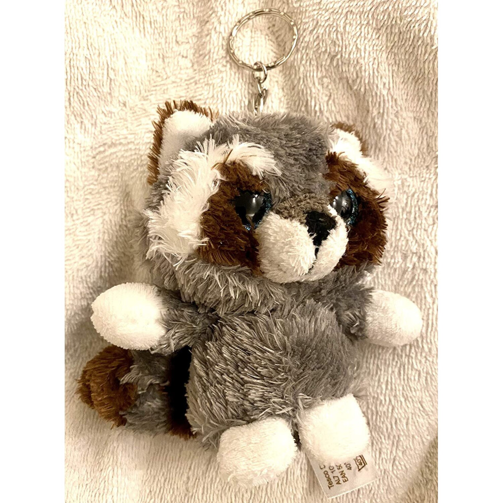 tes Raccoon Soft Plush key chain/key ring