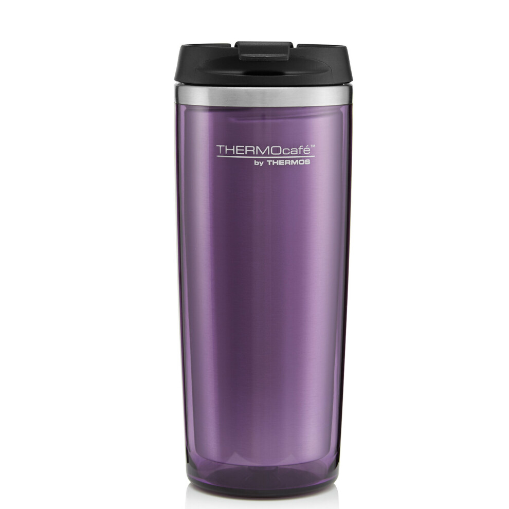 Thermos 350ml Thermocafe Purple Travel Flip Tumber Insulated Double Wall Vacuum