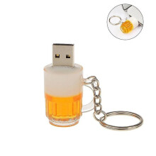 ( 64GB) Beer Mug Usb Flash Drive Usb Memory Stick Pen Drive With Keychain