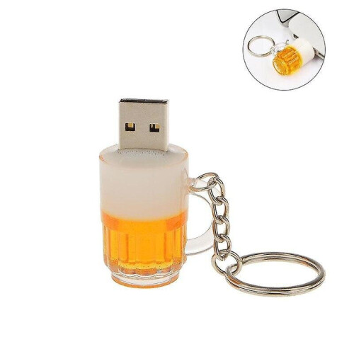 ( 64GB) Beer Mug Usb Flash Drive Usb Memory Stick Pen Drive With Keychain