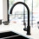NES Home Kitchen Single Lever Mixer Tap with Diffuser 360 Swivel Matte Black Manhattan 1