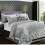 (Silver, Double) Luxury Crushed Santiago Velvet Bedspread Quilted Comforter Bed Throw Bedding Set 1