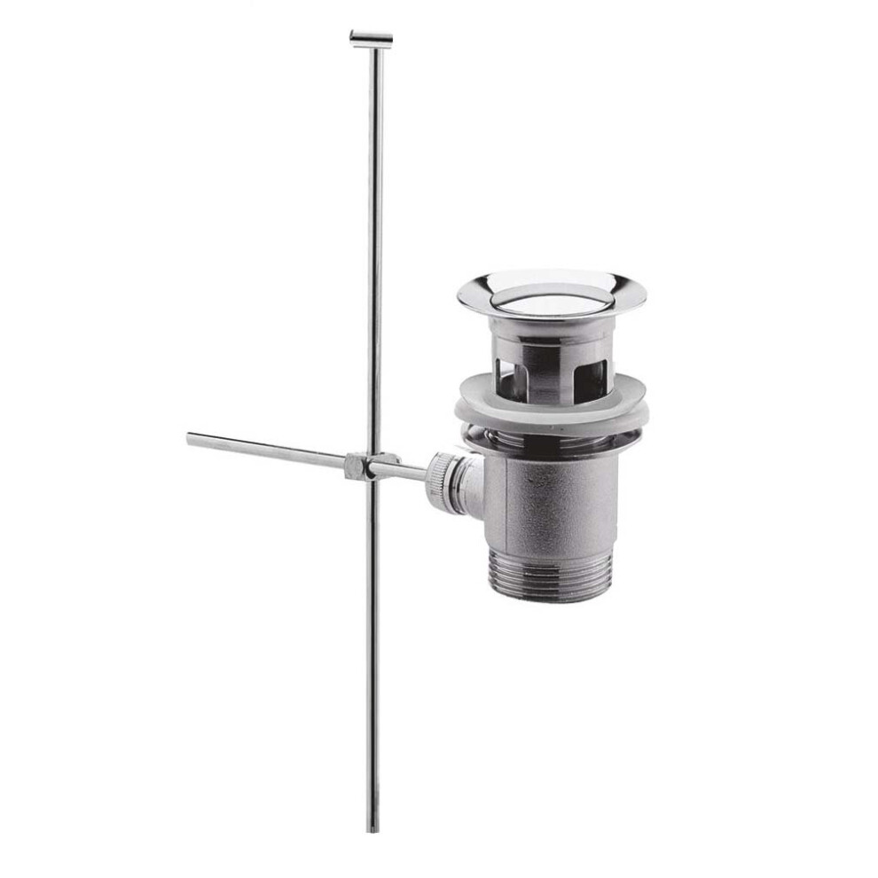 Nes Home Basin Sink Pop-Up Waste Plug Push Pull Rod Lever Kit Bathroom Chrome Finish