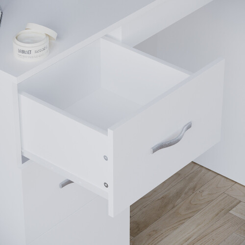 Vida Designs (White) Riano 3 Drawer Dressing Table Makeup Computer Desk 2