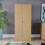 Home Discount (Pine) Riano 2 Door Wardrobe Hanging Rail Shelf Storage 8