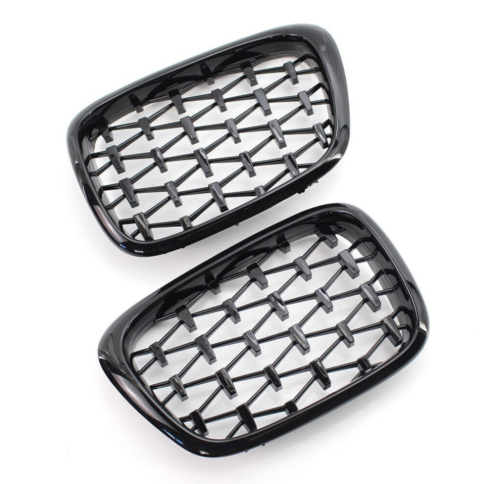 Replacement for 97-03 BMW E39 525i 528i 530i 540i M5 Front Bumper Kidney Grille Glossy Black