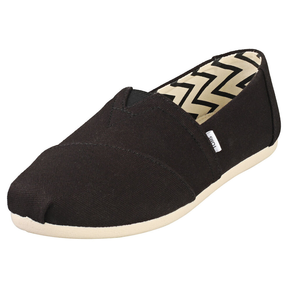 Toms Alpargata Recycled Womens Slip On Shoes In Black - Size 7.5 Uk