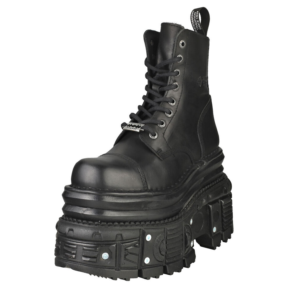 New Rock M-mili083cct-c4 Unisex Platform Boots in Black - Size 8 M - 7.5 W UK