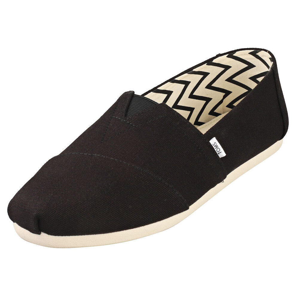 Toms Alpargata Recycled Mens Slip On Shoes in Black - Size 10.5 UK