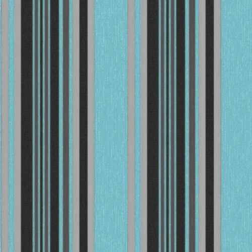 DEBONA Luxury Marrakech Striped Wallpaper Teal Black Silver Textured Embossed Vinyl