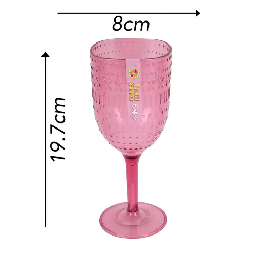 Pack of 4 Wine Goblets Pink Aztec Reusable BBQ Summer Party Tableware Camping 2