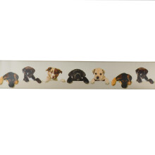 Puppies Themed Wallpaper Border Cream Self Adhesive Dogs Kids Bedroom