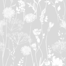 Meadowsweet Floral Grey Wallpaper Muriva Catherine Lansfield White Flower