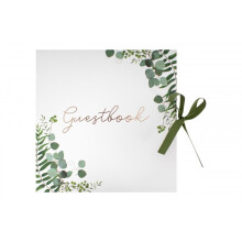 Wedding Guest Book Green Eucalyptus Gold Foil Hard Cover 60 Pages
