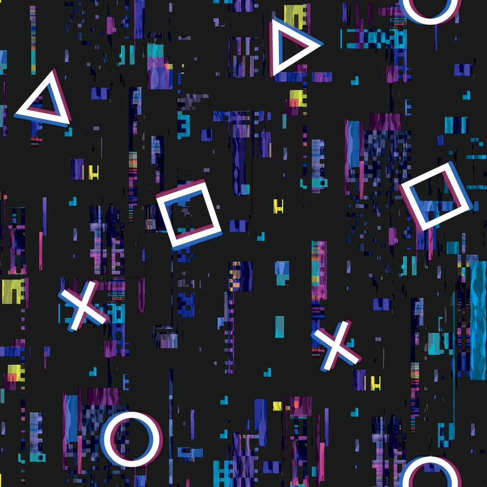 Debona Video Game Glitch Wallpaper Multicoloured Blue Pink/Purple/Black