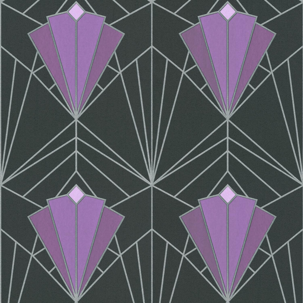 Debona Isadora Wallpaper Paste The Wall Glitter Textured Vinyl Purple/Silver