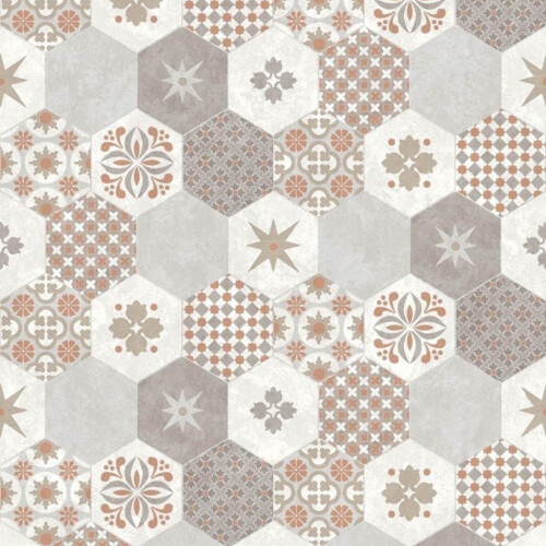 Muriva Muriva Patch Work Geometric Tiles Wallpaper Grey And Gold Vinyl Paste The Wall