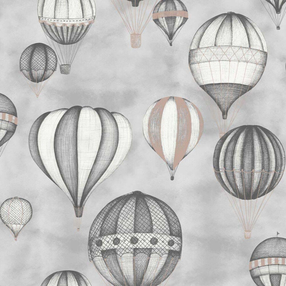 Sublime Balloon Fiesta Graphite Grey and Rose Gold Paste The Paper Wallpaper