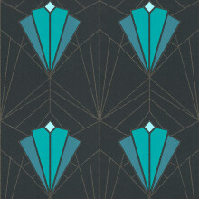 Isadora Teal Gold Wallpaper Debona Paste The Wall Glitter Textured Vinyl